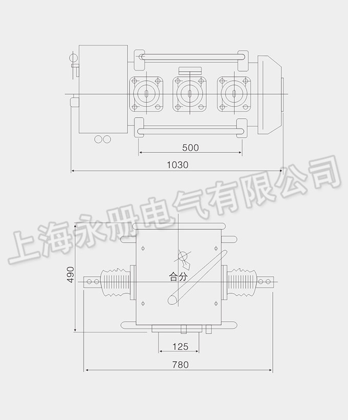 LW3-12(G)ⅠⅠⅠⅢ戶外斷路器的外形尺寸