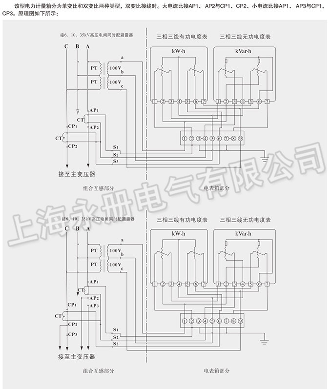 JLS-6、10、35電壓電力計量箱的原理圖