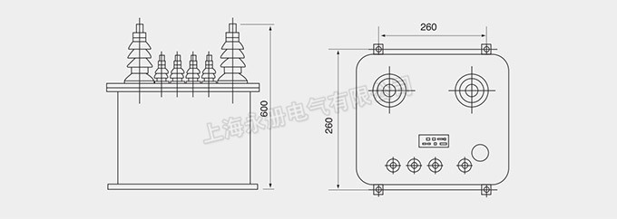 JDJ-12、10、6、3電壓互感器的外形尺寸圖